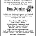 Traueranzeige Erna Schulze