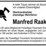 Traueranzeige Manfred Raak