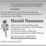Danksagung Harald Naumann