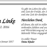 Traueranzeige Ursula Linke
