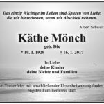 Traueranzeige Käthe Mönch, geb. Dix