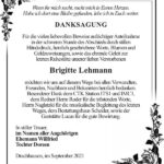 Danksagung Brigitte Lehmann
