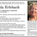 Traueranzeige Ursula Erlebach AN