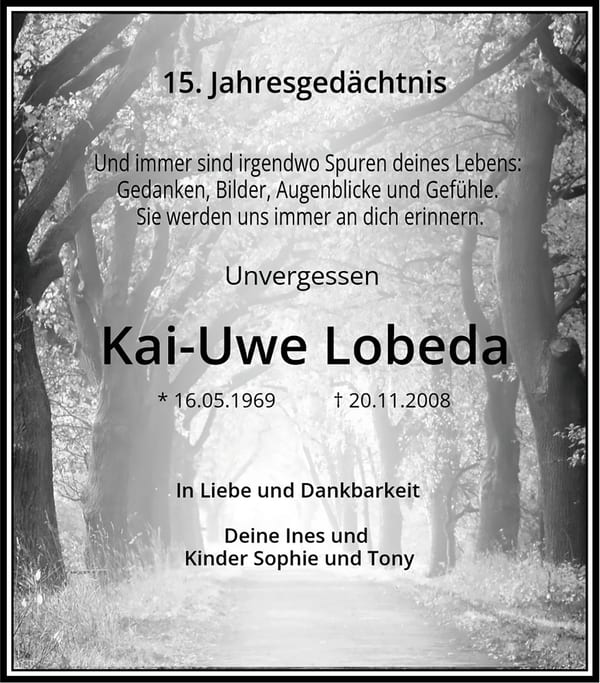 Danksagung Kai-Uwe Lobeda
