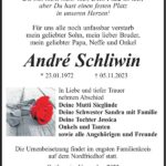 Traueranzeige André Schliwin