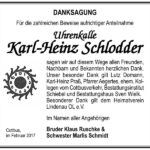 Danksagung Karl-Heinz Schlodder