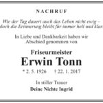 Nachruf Erwin Tonn