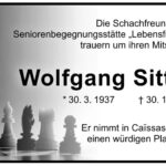 Traueranzeige Wolfgang Sittig