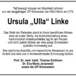 Nachruf Ursula „Ulla“ Linke