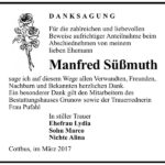 Danksagung Manfred Süßmuth
