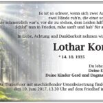 Traueranzeige Lothar Kommer
