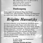 Danksagung Brigitte Hassatzky