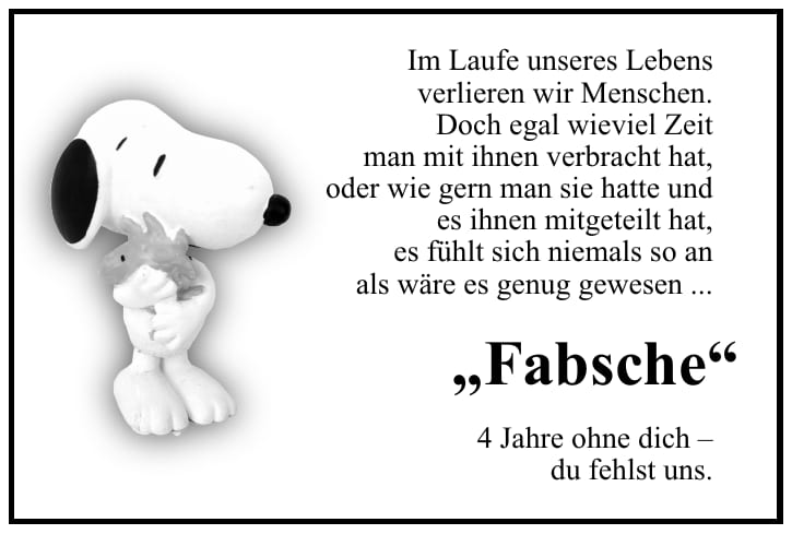 Jahresgedenken „Fabsche“