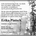 Danksagung Erika Pintsch