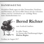 Danksagung Bernd Richter