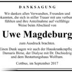 Danksagung Uwe Magdeburg