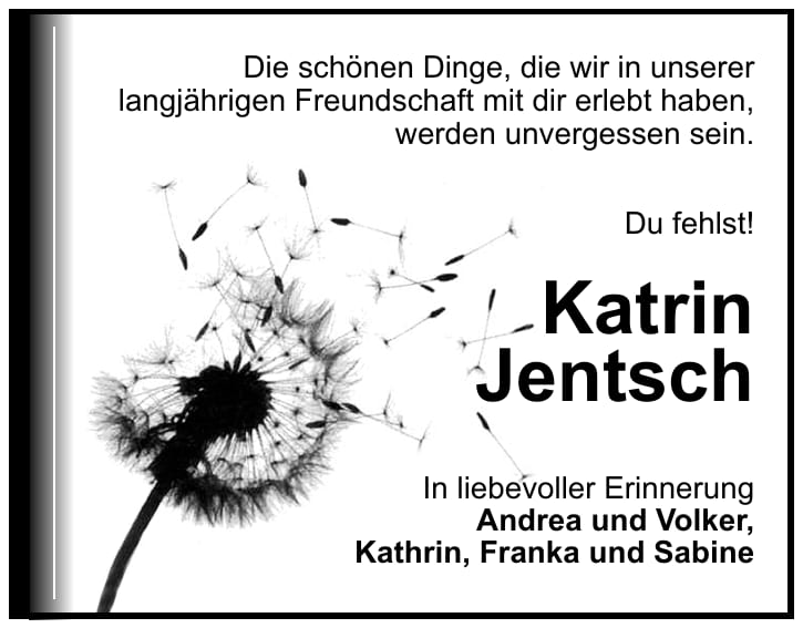 Nachruf Katrin Jentsch