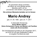 Traueranzeige Mario Andrey