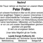 Nachruf Peter Frohn