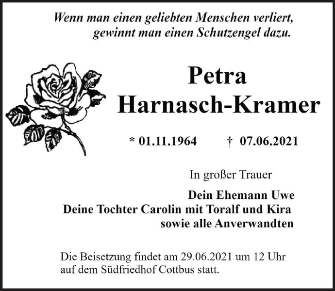 Traueranzeige Petra Harnasch-Kramer