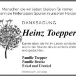 Traueranzeige Heinz Toepper