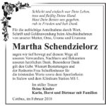 Danksagung Martha Schendzielorz