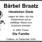 Traueranzeige Bärbel Braatz