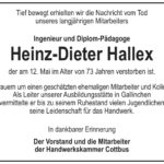 Traueranzeige Heinz-Dieter Hallex