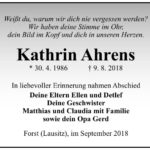 Traueranzeige Kathrin Ahrens