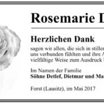 Danksagung Rosemarie Dill