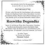 Danksagung Roswitha Dogondke