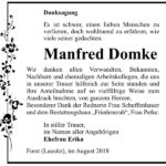 Danksagung Manfred Domke
