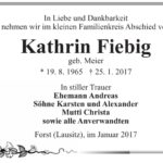 Traueranzeige Kathrin Fiebig, geb. Meier