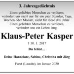Jahresgedenken Klaus-Peter Kasper