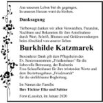 Danksagung Burkhilde Katzmarek