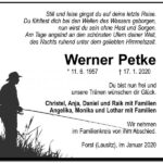 Traueranzeige Werner Petke