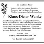 Traueranzeige Klaus-Dieter Wanke