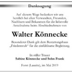Danksagung Walter Könnecke