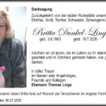 Danksagung Britta Dunkel-Linge