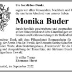 Danksagung Monika Buder