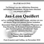 Danksagung Jan-Leon Queißert