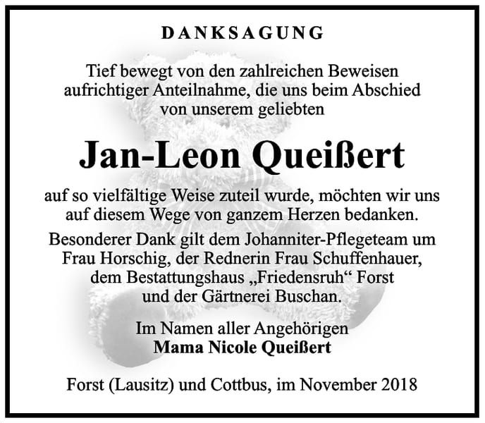 Danksagung Jan-Leon Queißert