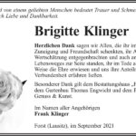 Danksagung Brigitte Klinger