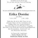 Traueranzeige Erika Domke, geb. Flöter