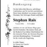 Danksagung Stephan Rais