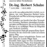 Danksagung Dr.-Ing. Herbert Schulze