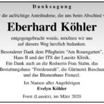Danksagung Eberhard Köhler