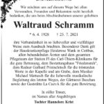 Danksagung Waltraud Schramm