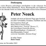 Danksagung Peter Noack