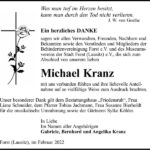 Danksagung Michael Kranz